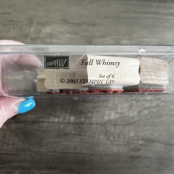 Vintage Stampin' Up Fall‎ Whimsy Rubber Stamp Set 2003 Autumn Leaves Pumpkin - Picture 4 of 10